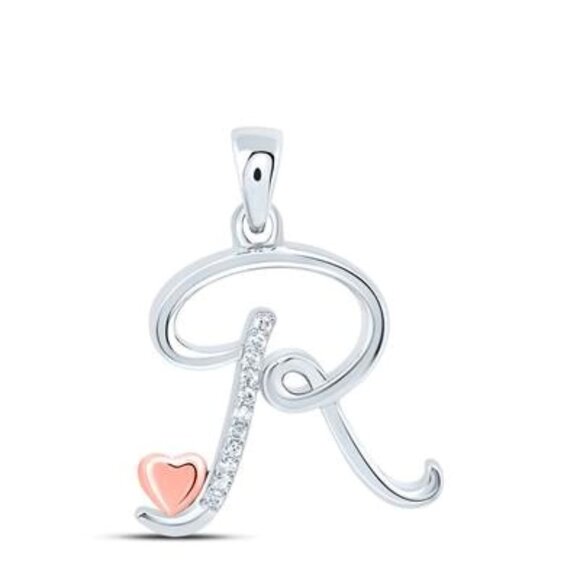 Real diamond R initial pendant for her, Best gift for all occasions, all ages, - Picture 1 of 7